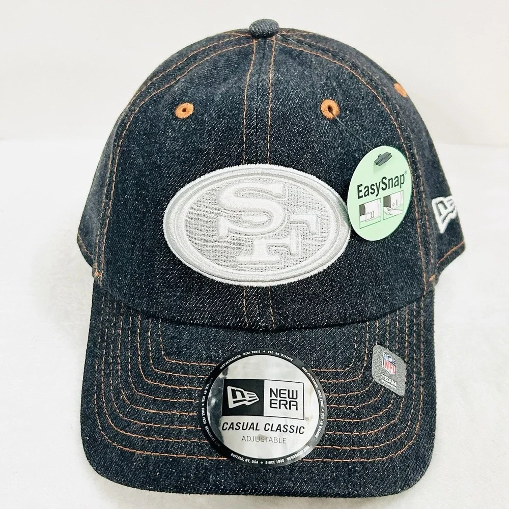 New Era San‎ Francisco 49ers Denim Casual Classic Hat Cap Adjustable Strap Blue